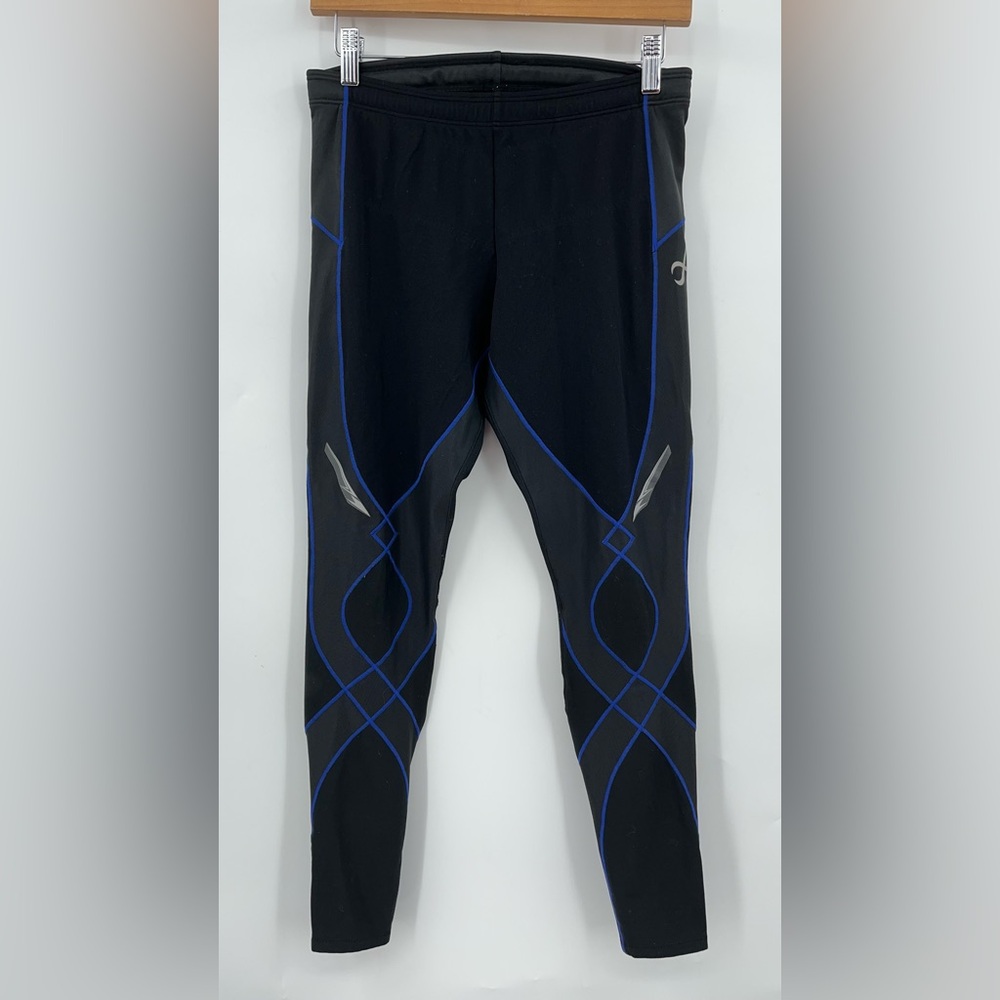 CW-X Stabilx M compression tights legging 0365 running black blue trim black - Picture 3 of 12